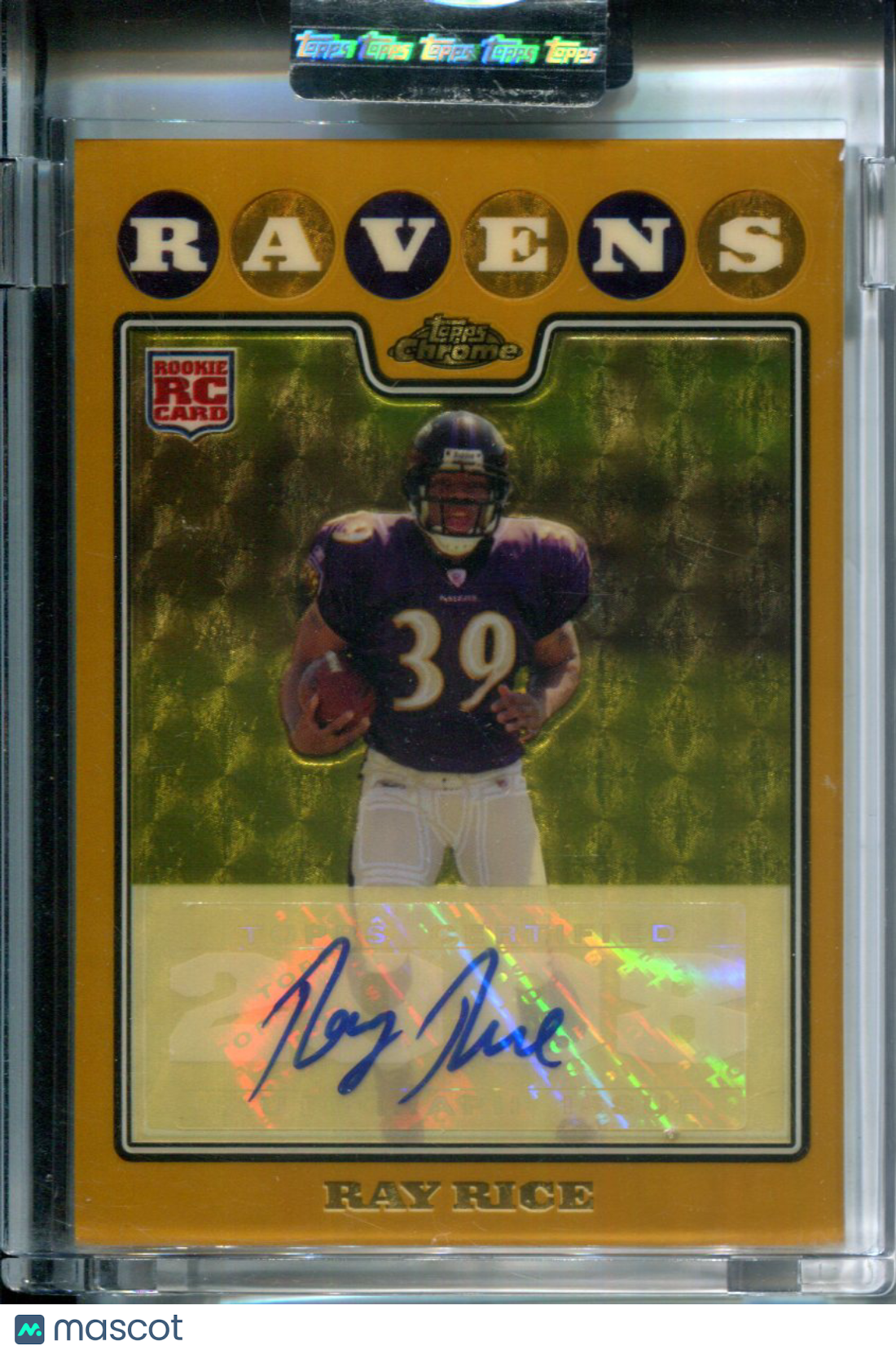 2008 Topps Chrome Rookie AUTO Gold Superfractor #7/10 Ray Rice #TC187