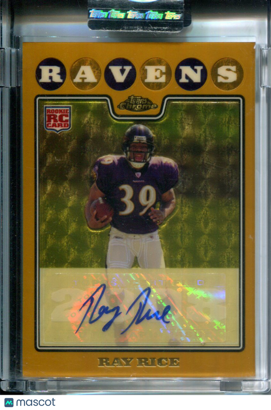 2008 Topps Chrome Rookie AUTO Gold Superfractor #7/10 Ray Rice #TC187