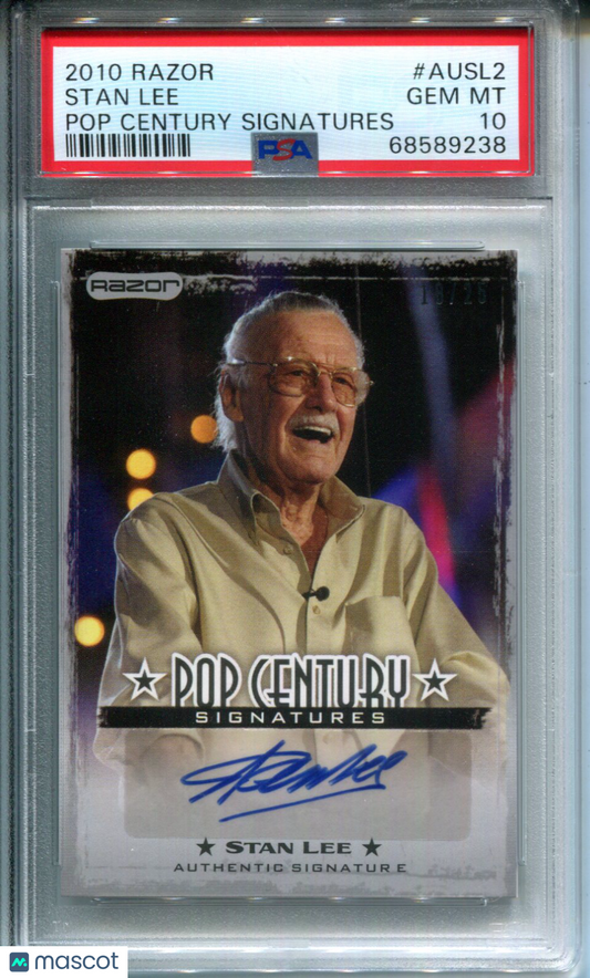Stan Lee 2010 Razor Pop Century Signatures AUTO #18/25 PSA 10