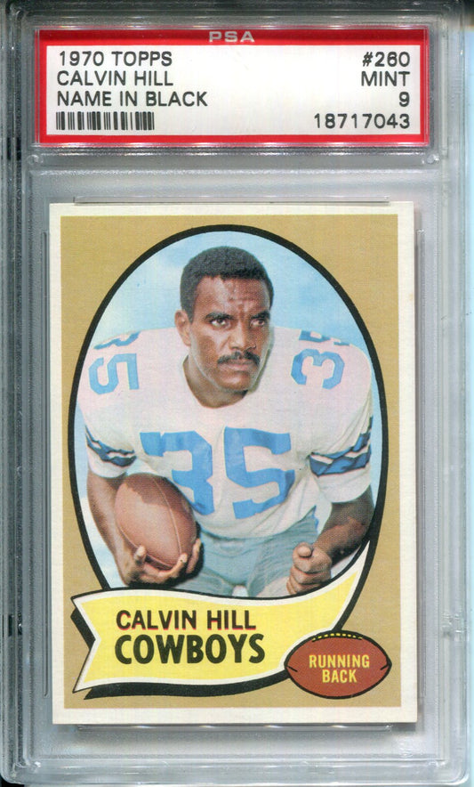 1970 Topps Calvin Hill #260 Name In Black Rookie PSA 9