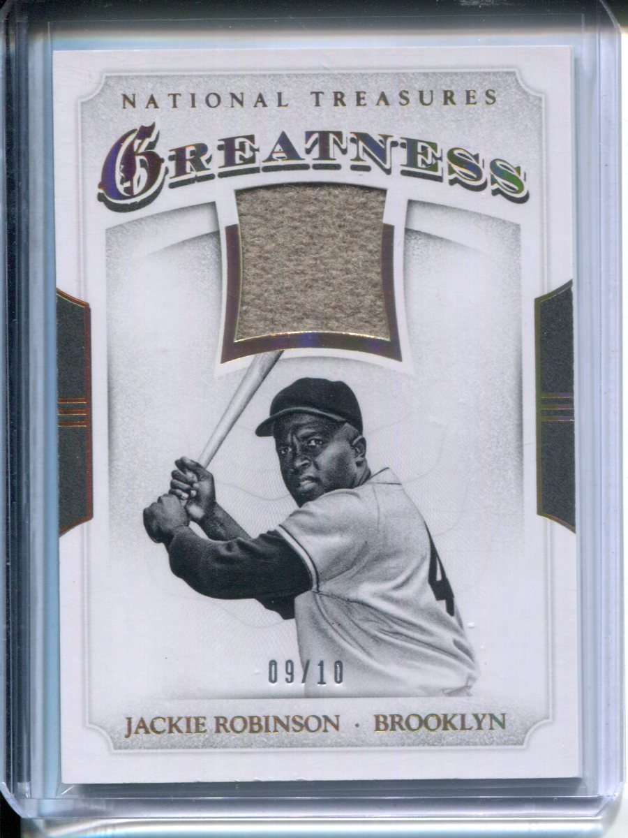 2017 National Treasures Jackie Robinson #G-JR 09/10 Autographed