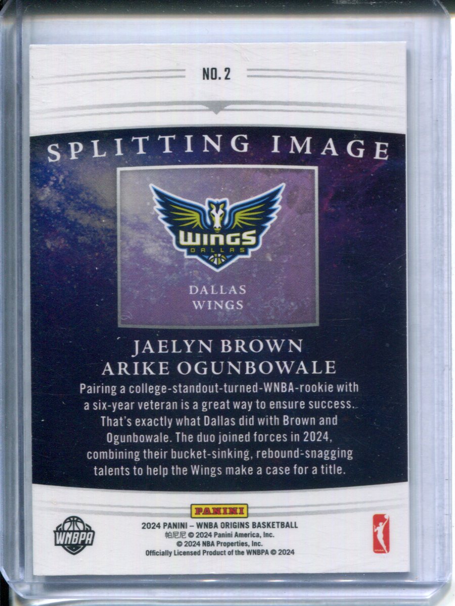 2024 Panini WNBA Origins Jaelyn Brown Arike Ogunbowale #2 Splitting Image