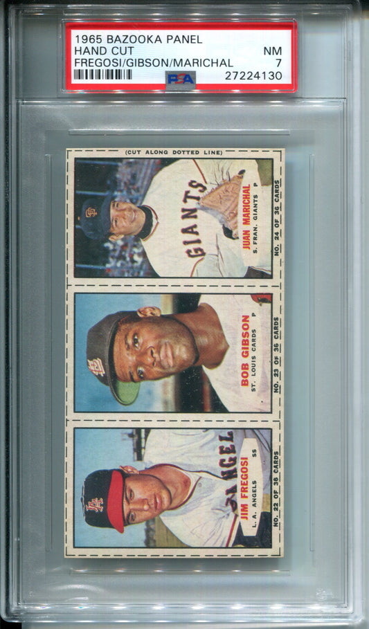 1965 Bazooka Panel Hand Cut Fregosi Gibson Marichal PSA 7