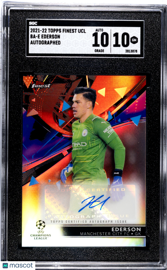 2021-22 Topps Finest Ucl Ederson #BA-E Auto SGC 10 pop 4