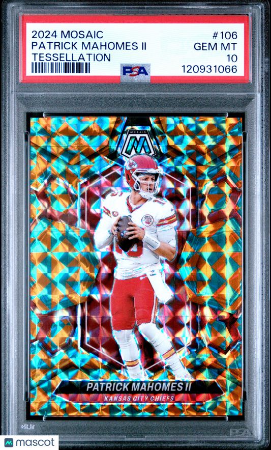 2024 Panini Mosaic Patrick Mahomes II #106 Tessellation PSA 10 pop 3 /15