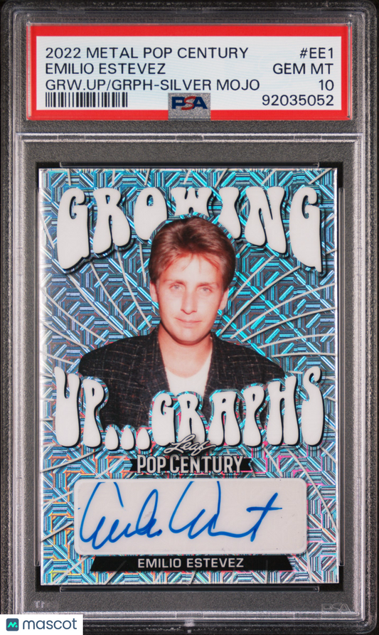 Emilio Estevez 2022 Leaf Metal Pop Century AUTO #3/12 Silver Mojo PSA 10