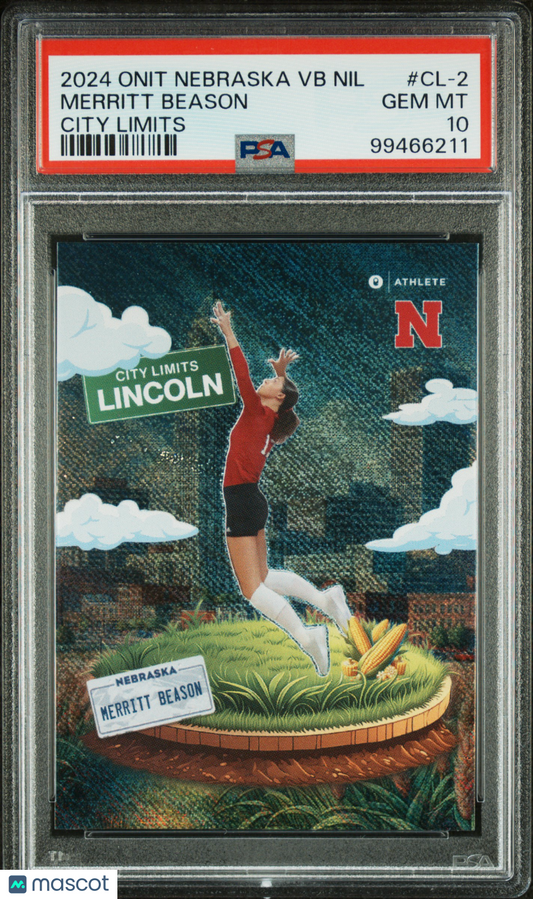 2024 Onit University Of Nebraska Volleyball City Limits Merritt Beason SP PSA 10
