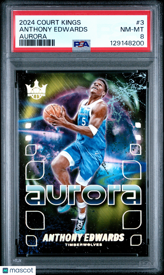 2024-25 Panini Court Kings Aurora Anthony Edwards #3 PSA 8 low pop
