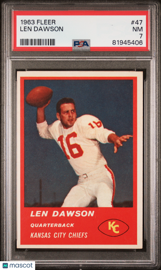 1963 Fleer Len Dawson #47 PSA 7 Rookie Card Kansas City Chiefs