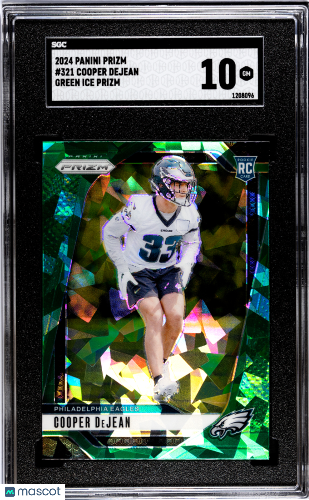 2024 Panini Prizm Cooper Dejean #321 Green Ice SGC 10 POP 1
