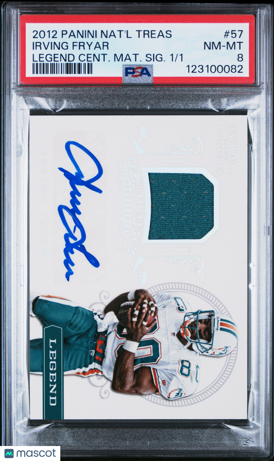 2012 Panini National Treasures Century AUTO Jersey Irving Fryar #1/1 PSA 8