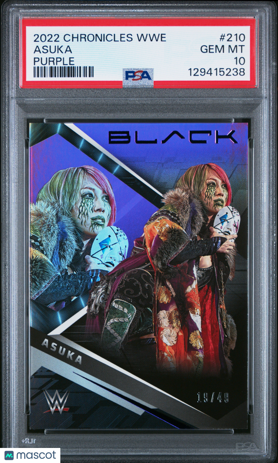 2022 Panini Chronicles WWE Asuka #210 Purple 19/49 PSA 10 pop 1