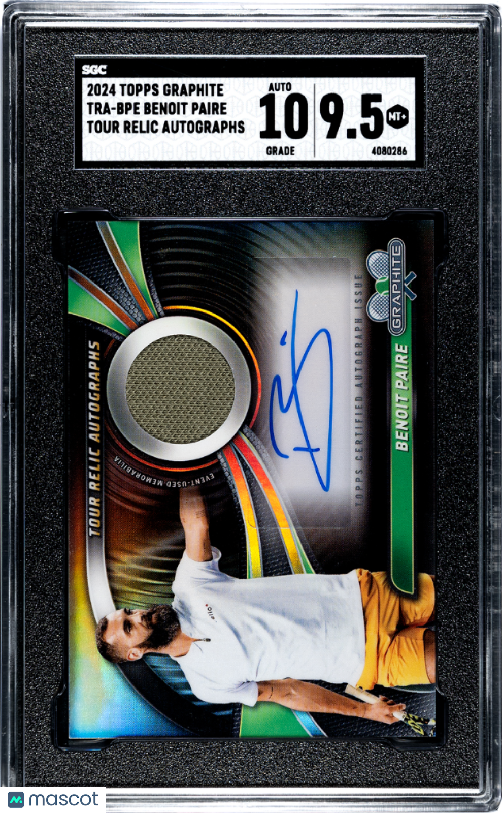 2024 Topps Graphite Benoit Paire Tour AUTO Relic SGC 9.5 POP 1