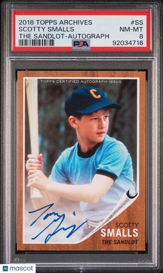 2018 Topps Archives The Sandlot Scotty Smalls #SS Autograph PSA 8
