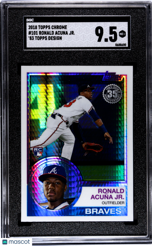 2018 Topps Chrome Ronald Acuna JR. #101 '83 Design SGC 9.5