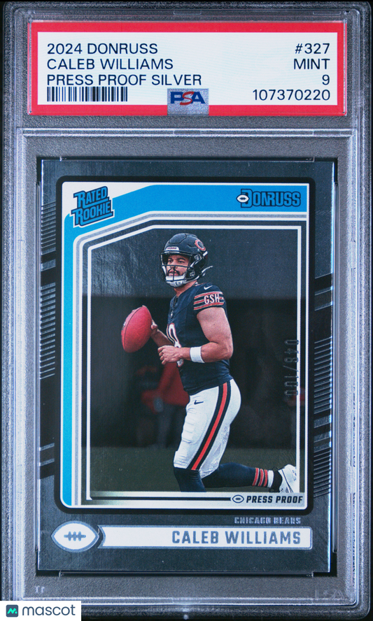 2024 Panini Donruss Caleb Williams #327 Press Proof Silver 048/100 PSA 9 /100