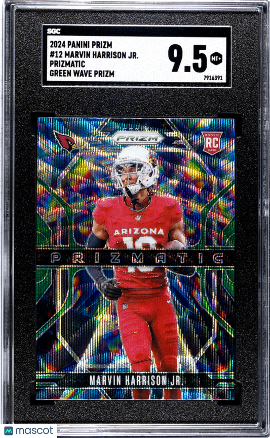2024 Panini Prizm Marvin Harrison JR. #12 Prizmatic Green Wave SGC 9.5