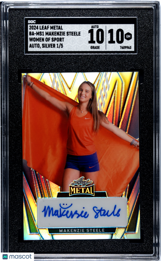 2024 Leaf Metal Women Of Sport Makenzie Steele TRACK AUTO #1/5 POP 1 SGC 10