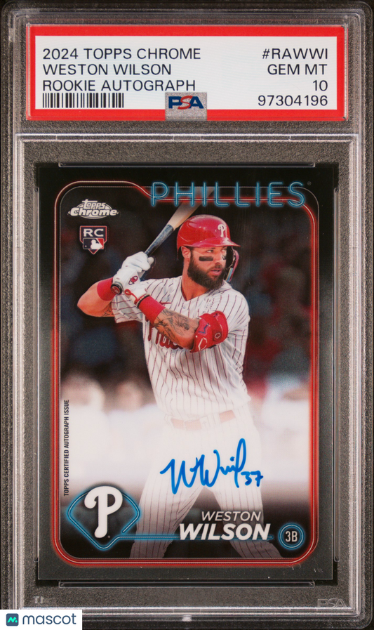 2024 Topps Chrome Rookie Autographs AUTO Weston Wilson #RAWWI PSA 10