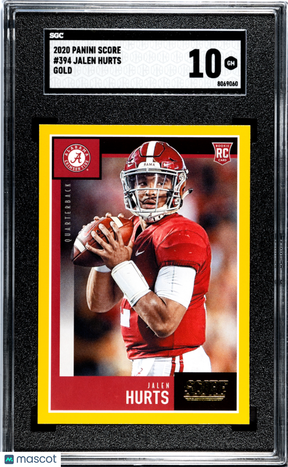 2020 Panini Score Jalen Hurts #394 Gold SGC 10 POP 5
