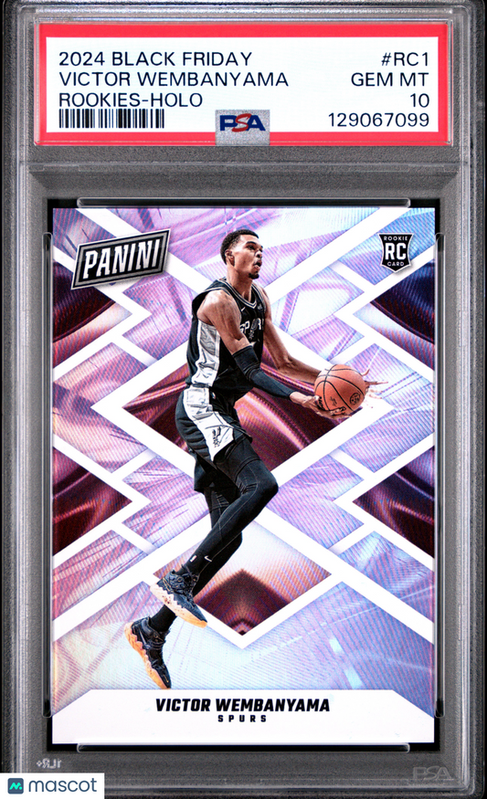 2024 Panini Black Friday Rookie Victor Wembanyama #RC1 Holo #/150 PSA 10 LOW POP