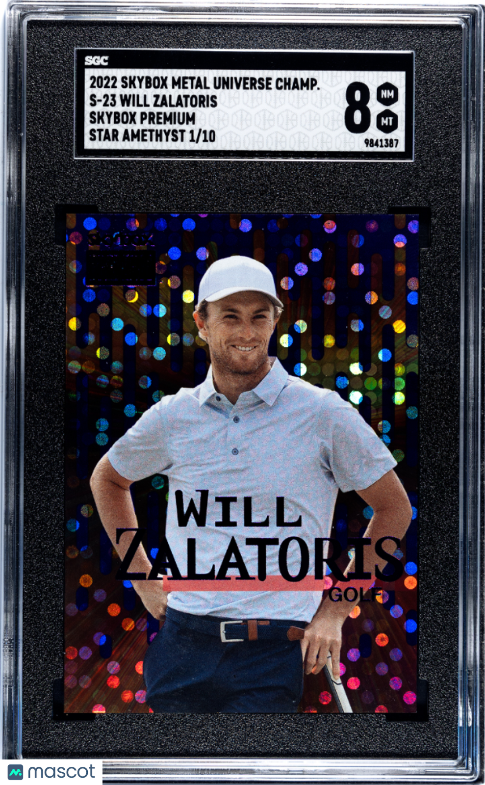 2022 Skybox Metal Universe Champions Will Zalatoris Premium Star Amethyst SGC 8