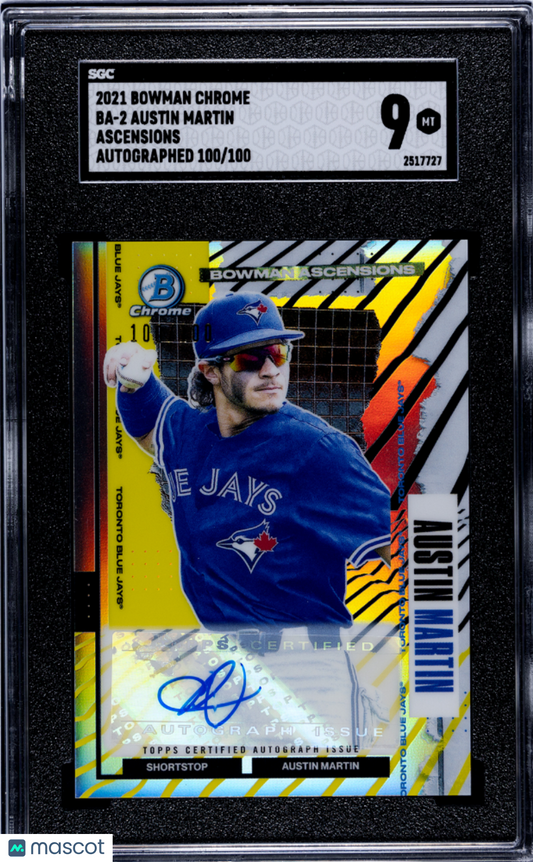 2021 Bowman Chrome Austin Martin #BA-2 Ascensions AUTO #100/100 SGC 9 LOW POP