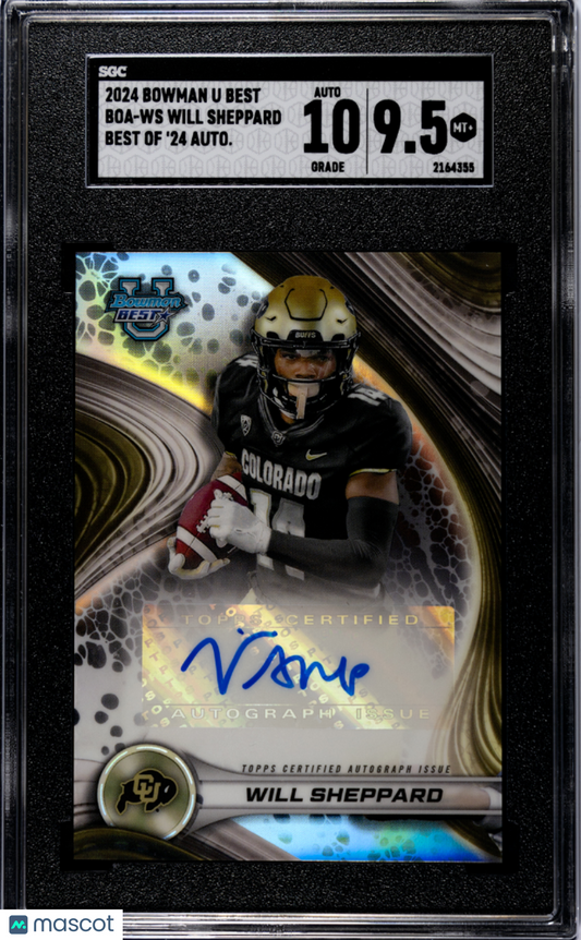 2024 Bowman U Best Will Sheppard #BOA-WS Of '24 Autograph AUTO SGC 9.5