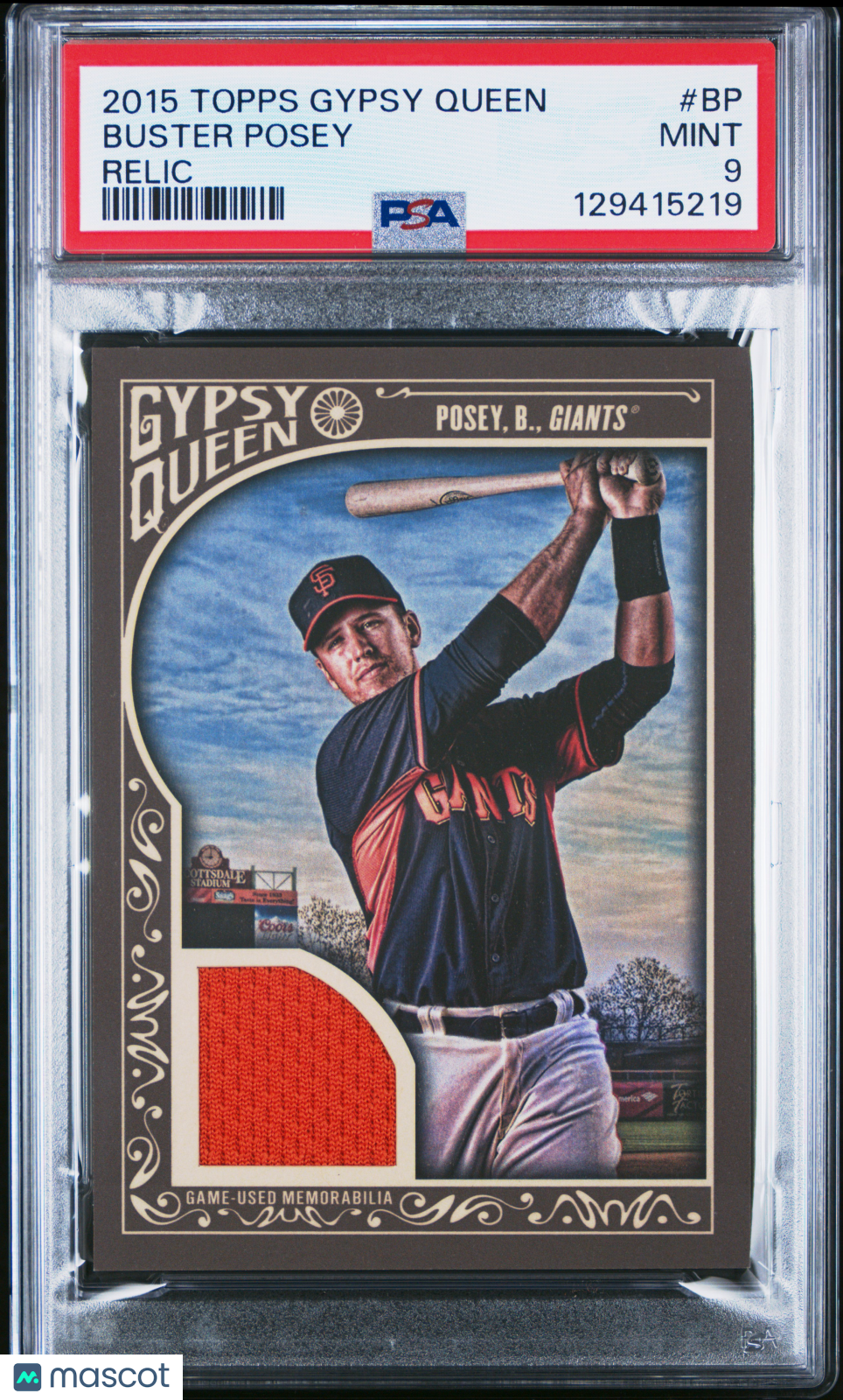 2015 Topps Gypsy Queen Relics Buster Posey #BP PSA 9 pop 2