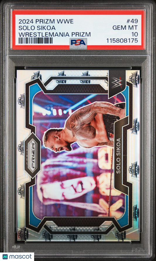 2024 Panini Prizm WWE Solo Sikoa #49 Wrestlemania#37/40  PSA 10 POP 4