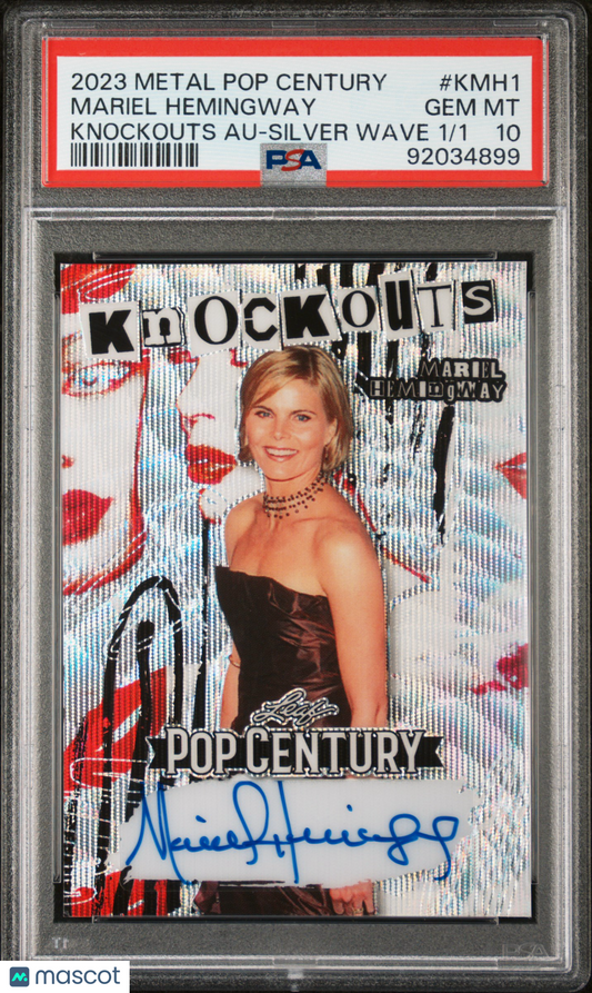 Mariel Hemingway 2023 Leaf Metal Pop Century Knockouts AUTO #1/1 Silver PSA 10