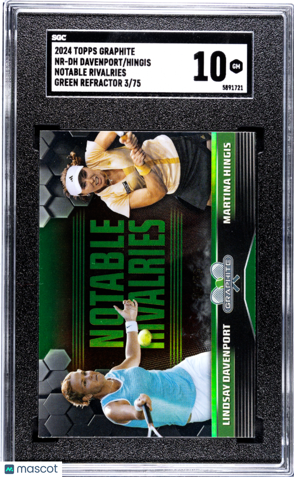 2024 Topps Graphite Martina Hingis Lyndsay Davenport Notable Rivalries 75 SGC 10