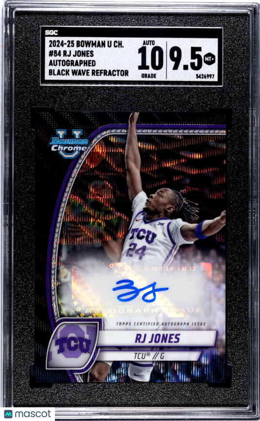 2024-25 Bowman U Chrome RJ Jones Autograph Black Wave Refractor SGC 9.5 pop 1