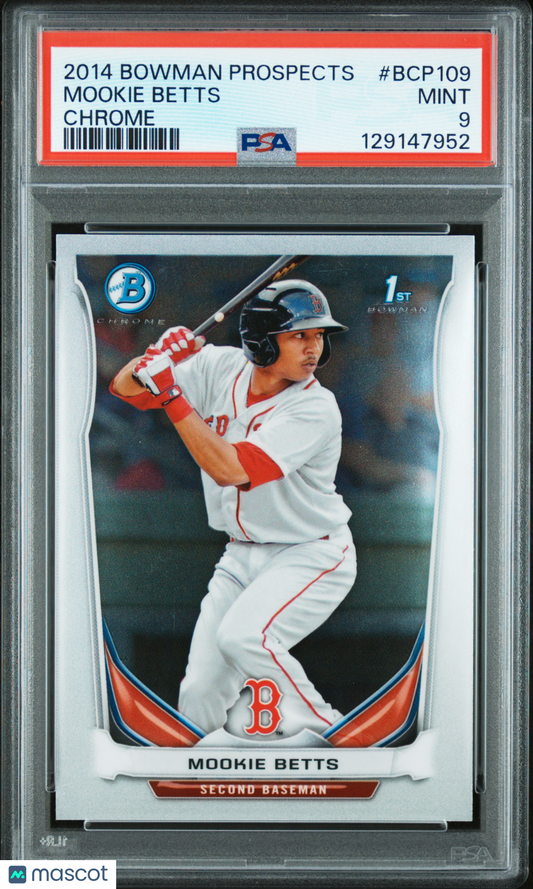 2014 Bowman Prospects Mookie Betts #BCP109 Chrome PSA 9