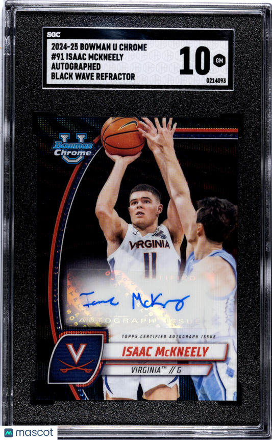 2024-25 Bowman U Chrome Isaac Mckneely Auto Black Wave Refractor SGC 10 pop 1