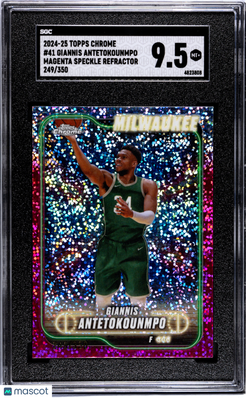 2024-25 Topps Chrome Giannis Antetokounmpo #41 Magenta Speckle Refractor SGC 9.5