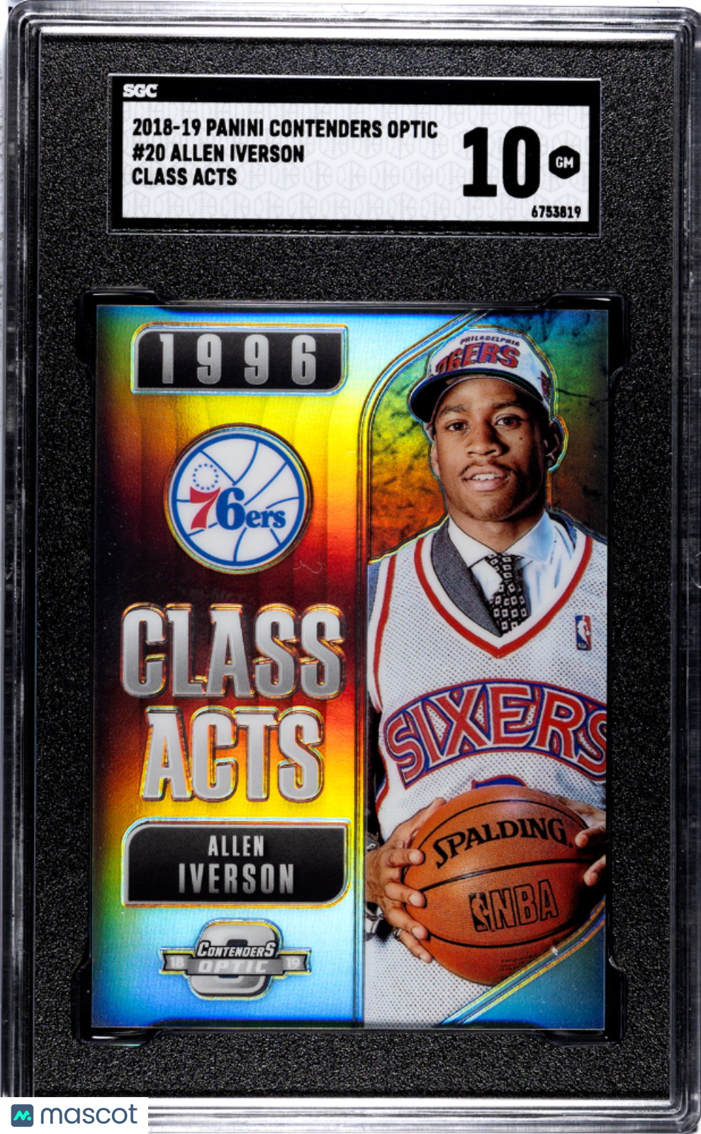 2018-19 Panini Contenders Optic Allen Iverson #20 Class Acts SGC 10 pop 1