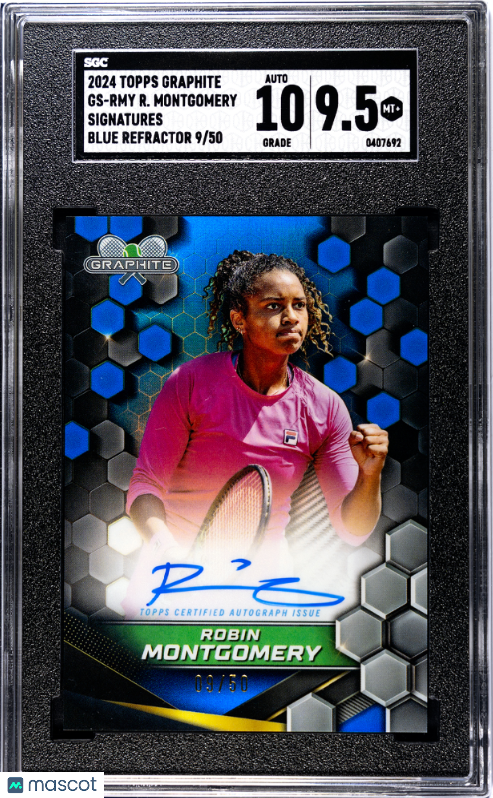2024 Topps Graphite Robin Montgomery AUTO #9/50 Blue Refractor SGC 9.5 POP 1