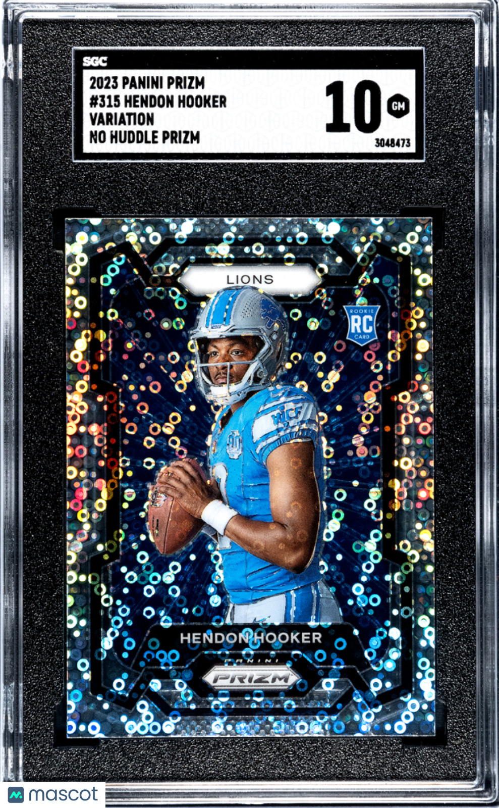 2023 Panini Prizm Hendon Hooker #315 Variation No Huddle SGC 10 pop 7