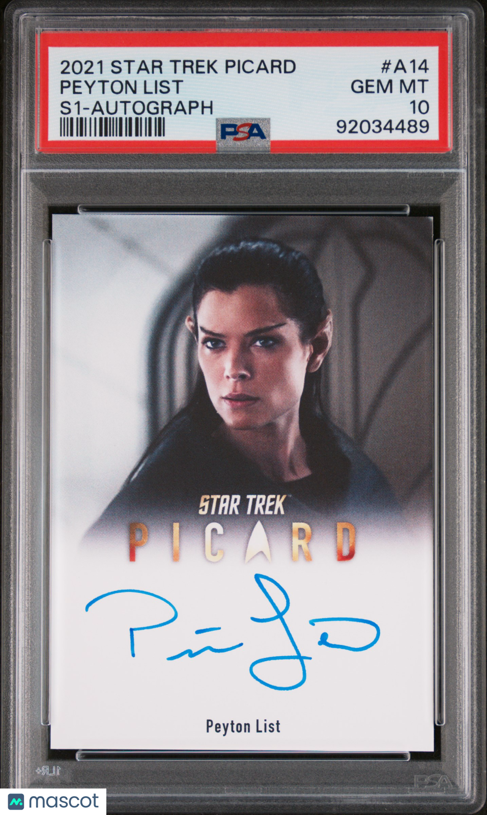 Peyton List 2021 Rittenhouse Star Trek Picard Season 1 AUTO POP 1 PSA 10