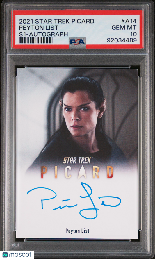 Peyton List 2021 Rittenhouse Star Trek Picard Season 1 AUTO POP 1 PSA 10