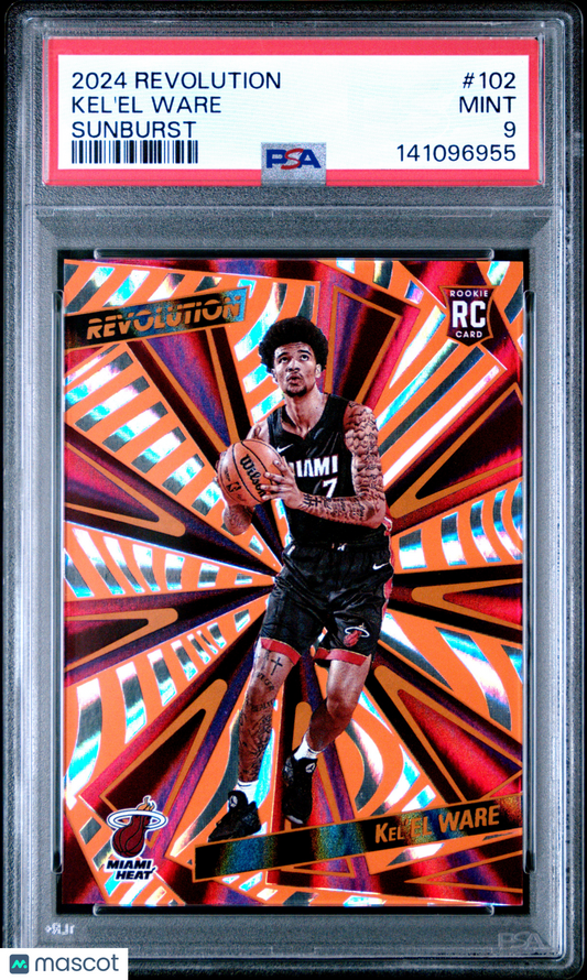 2024 Panini Revolution Kel'el Ware #102 Sunburst PSA 9 /75 pop 1