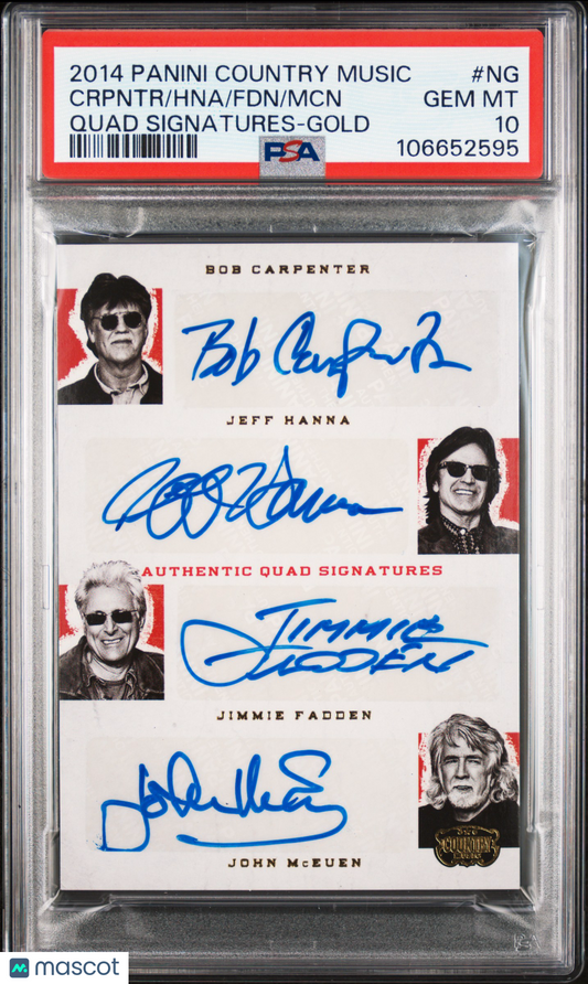 Nitty Gritty Dirt Band Carpenter Hanna 2014 Panini Country Music AUTO /10 PSA 10