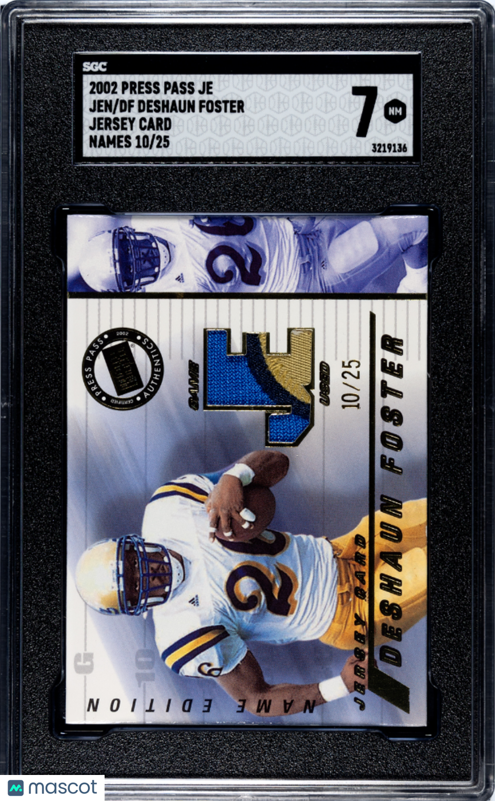 2002 Press Pass Je Deshaun Foster #JEN/DF Jersey Card Names SGC 7 POP 1