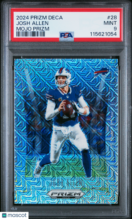 2024 Panini Prizm Deca Josh Allen #28 Mojo PSA 9 /30