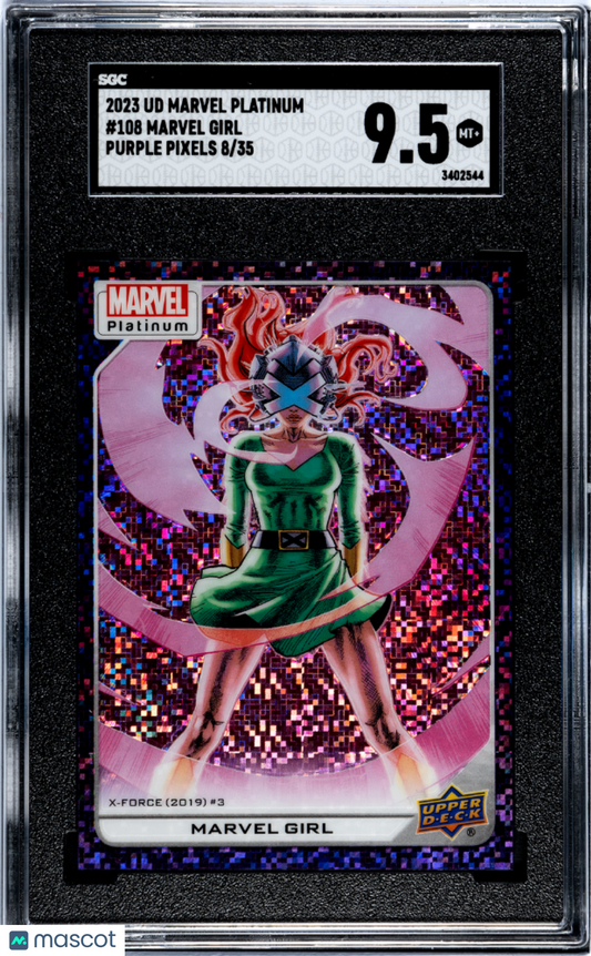 Marvel Girl 2023 Upper Deck Marvel Platinum Purple Pixels #8/35 SGC 9.5 POP 1