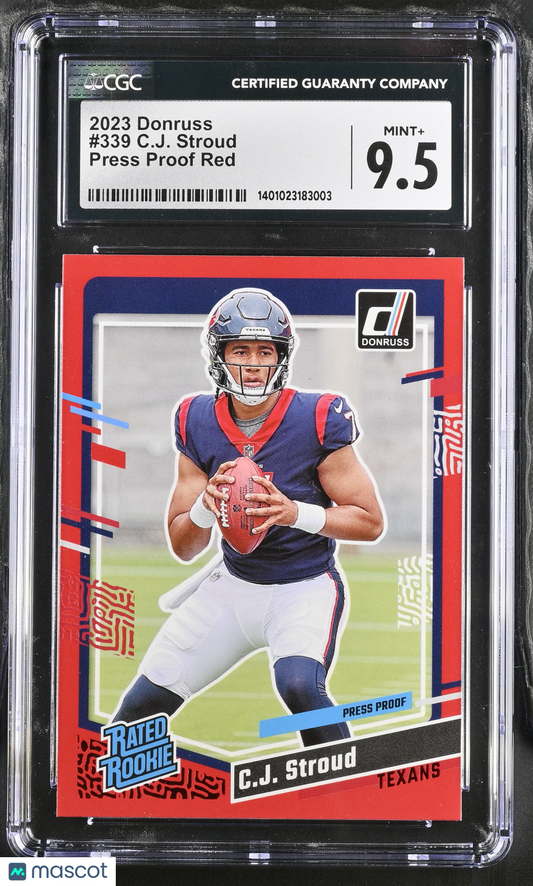 2023 Donruss C.J. Stroud #339 Press Proof Red CGC 9.5 POP 1