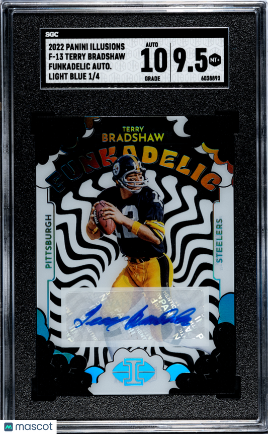 2022 Illusions Terry Bradshaw #F-13 Funkadelic Auto Light Blue SGC 9.5 POP 1 1/4