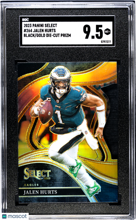 2023-24 Select Jalen Hurts #264 Black Gold Die Cut Prizm SGC 9.5 pop 1