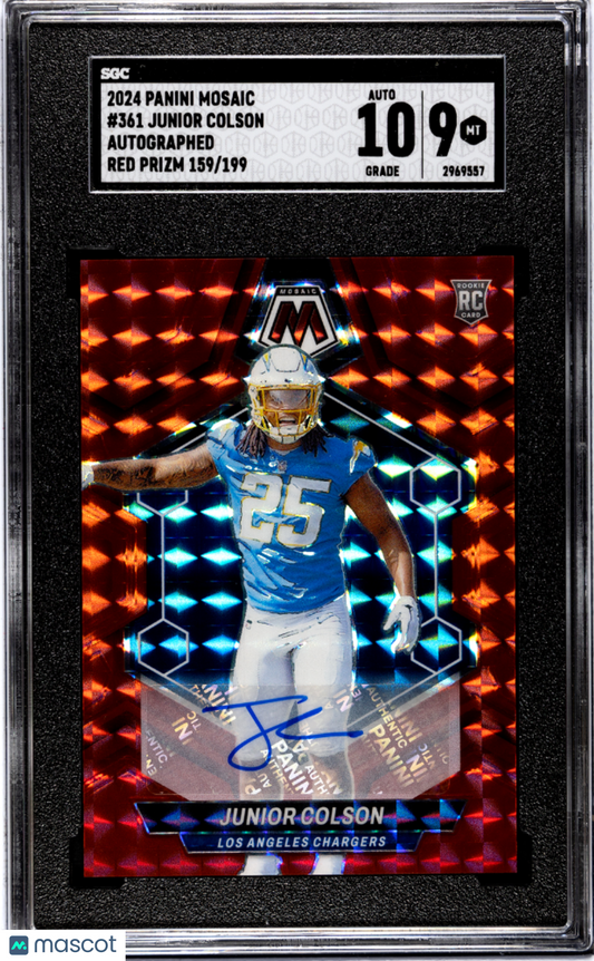 2024 Panini Mosaic Junior Colson #361 Autograph Red Prizm SGC 9 POP 1